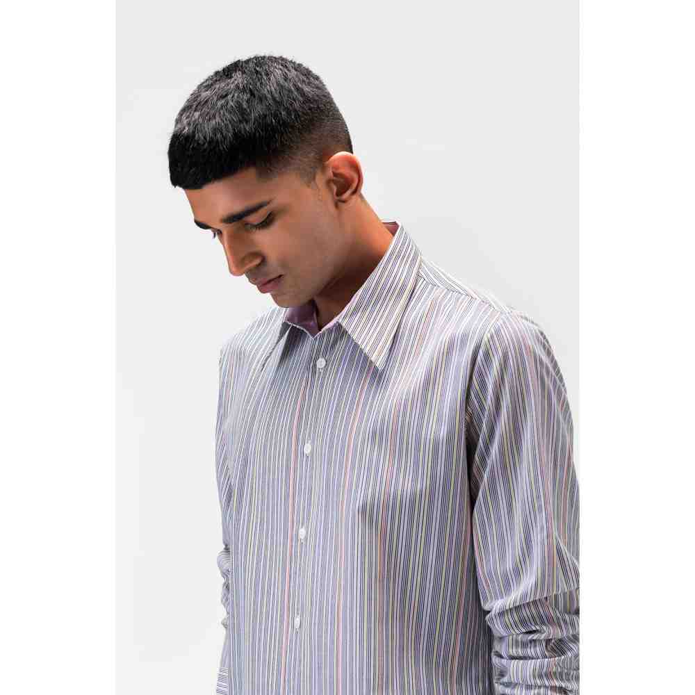 Genes Lecoanet Hemant Multicoloured Mens Striped Shirt