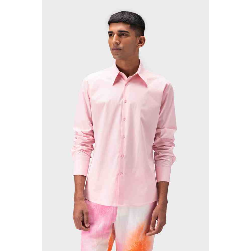 Genes Lecoanet Hemant Rose Pink Cotton Shirt for Men