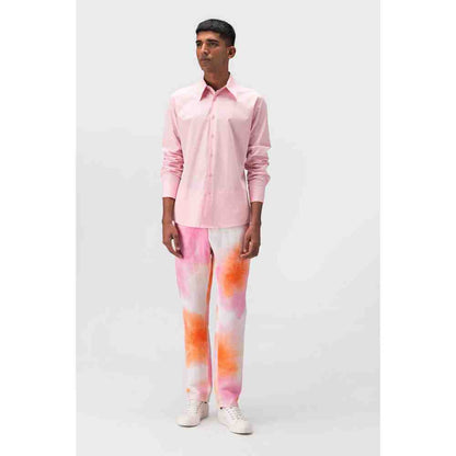Genes Lecoanet Hemant Rose Pink Cotton Shirt for Men