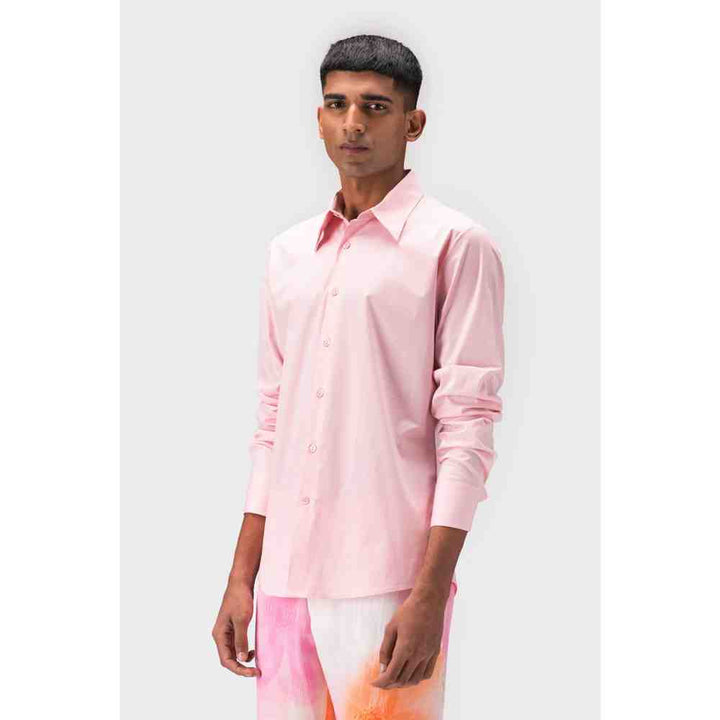 Genes Lecoanet Hemant Rose Pink Cotton Shirt for Men