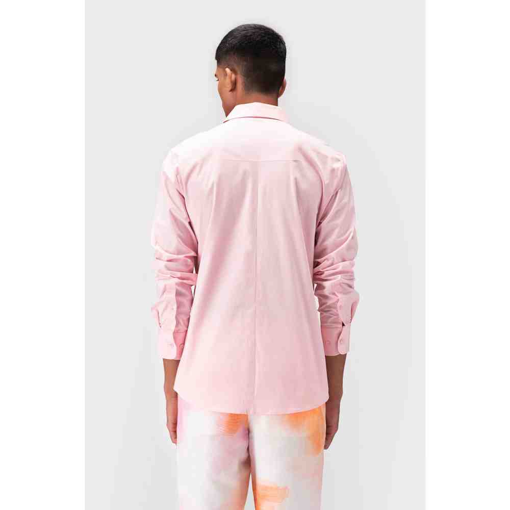 Genes Lecoanet Hemant Rose Pink Cotton Shirt for Men