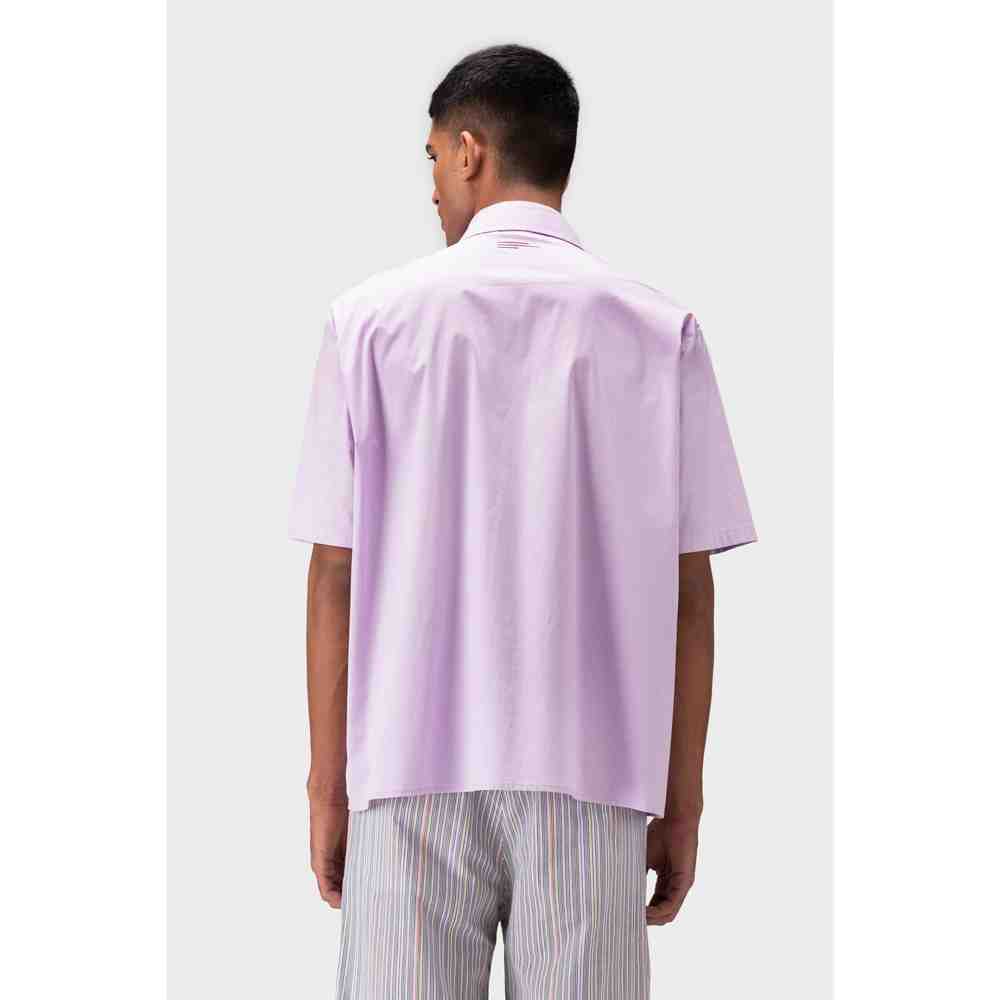 Genes Lecoanet Hemant Lilac Mens Shirt with Asymmetrical Pockets