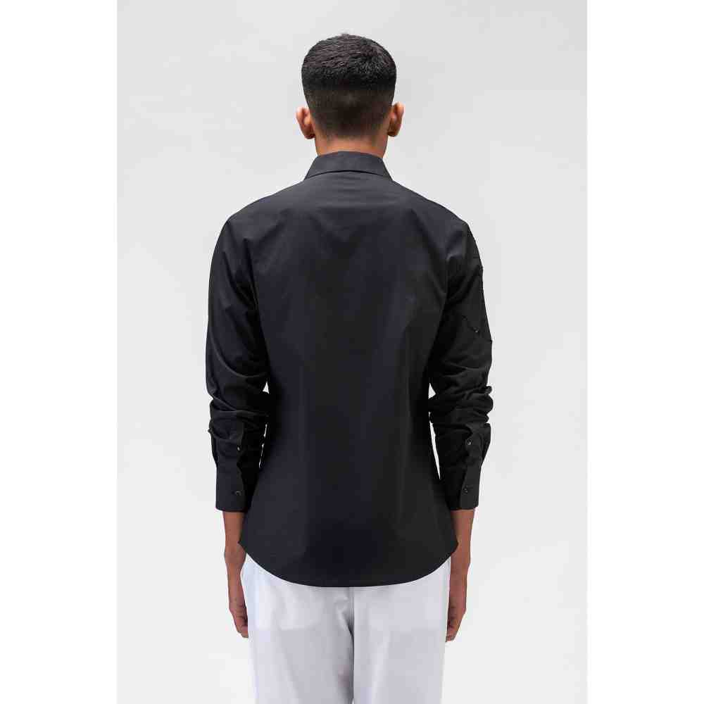 Genes Lecoanet Hemant Mens Shirt with Cutout Embroidery