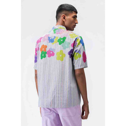 Genes Lecoanet Hemant Multicoloured Mens Shirt with Cuban Collar