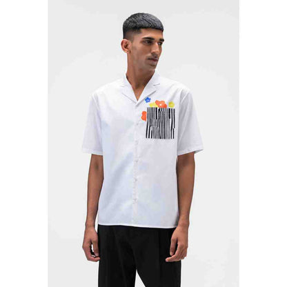 Genes Lecoanet Hemant Mens Shirt with Floral Collage Patch Pocket