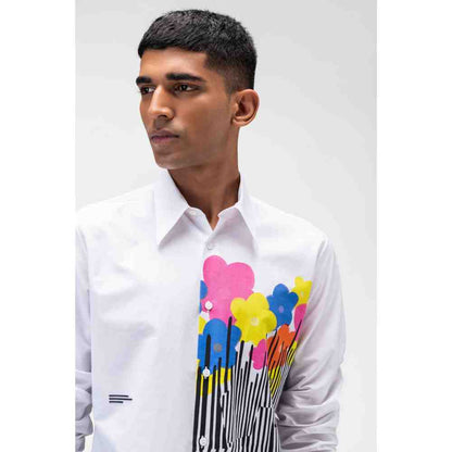 Genes Lecoanet Hemant Floral Collage Mens Shirt