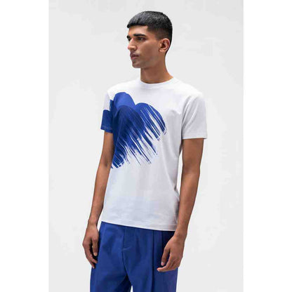 Genes Lecoanet Hemant Genes White T Shirt with Abstract Oversized Floral Print