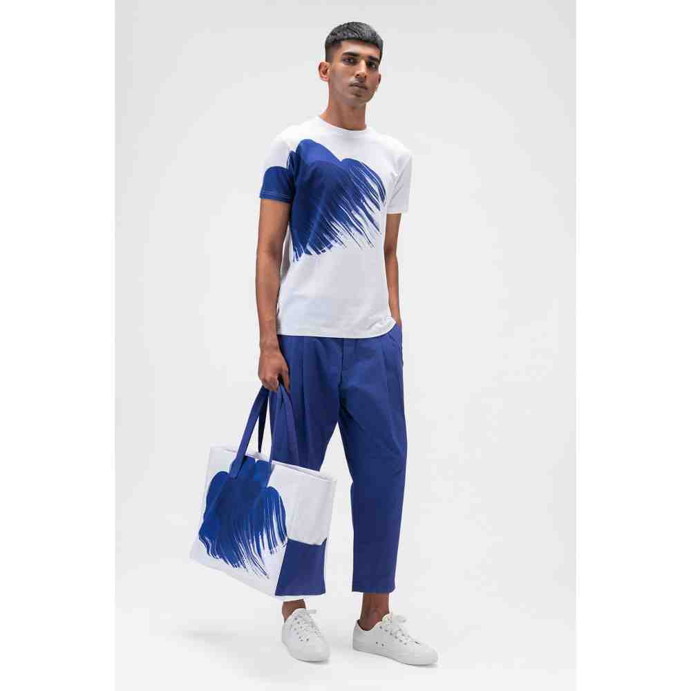 Genes Lecoanet Hemant Genes White T Shirt with Abstract Oversized Floral Print