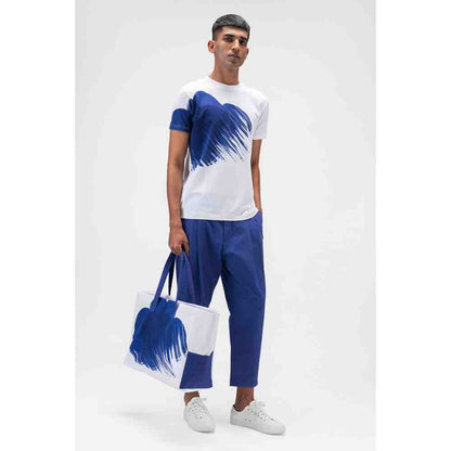 Genes Lecoanet Hemant Genes White T Shirt with Abstract Oversized Floral Print