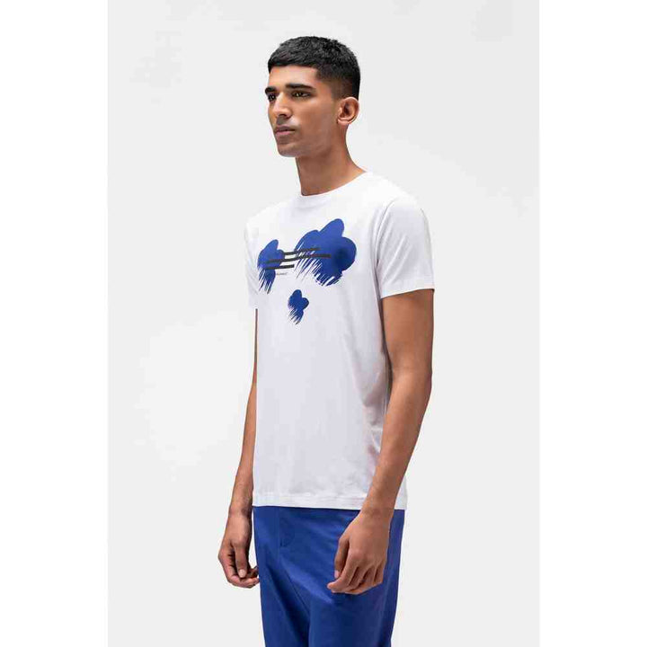 Genes Lecoanet Hemant Genes White T Shirt with Abstract Floral Print