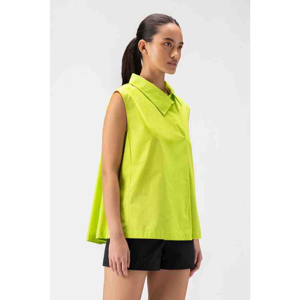 Genes Lecoanet Hemant Asymmetrical Collar A Line Top