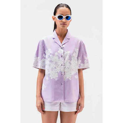 Genes Lecoanet Hemant Full Bloom Women Shirt With Cuban Collar