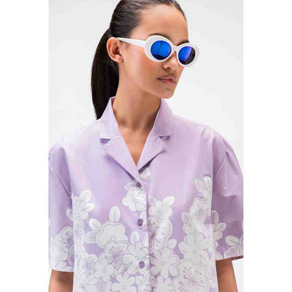 Genes Lecoanet Hemant Full Bloom Women Shirt With Cuban Collar