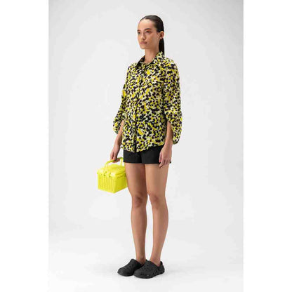 Genes Lecoanet Hemant Floral Collage Women Shirt With Statement Sleeves