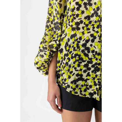Genes Lecoanet Hemant Floral Collage Women Shirt With Statement Sleeves