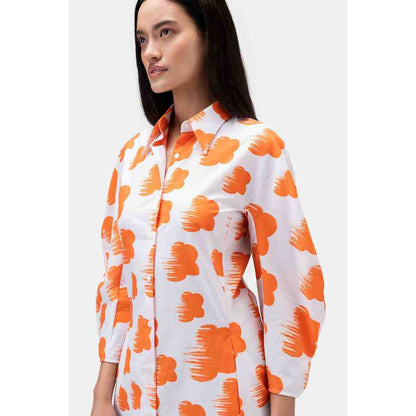 Genes Lecoanet Hemant Abstract Florals Shirt Dress