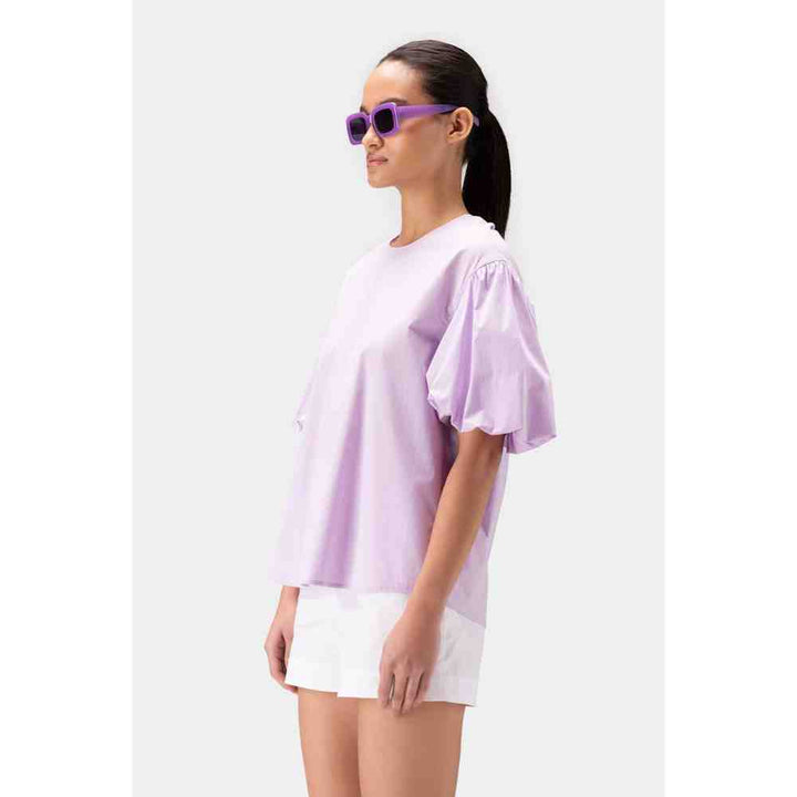 Genes Lecoanet Hemant Round Neck Top With Balloon Sleeves