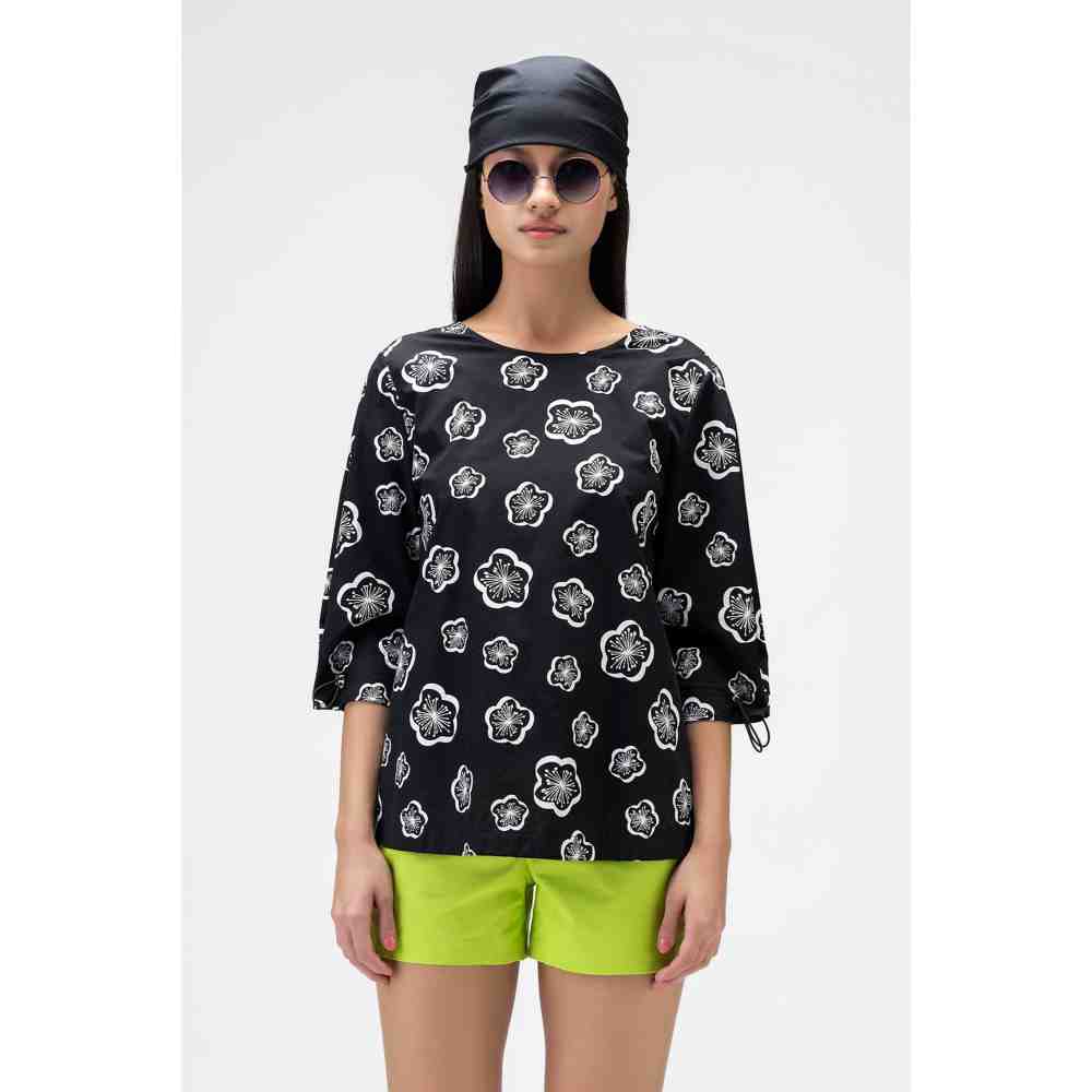 Genes Lecoanet Hemant Printed Top With Inverted Box Pleats