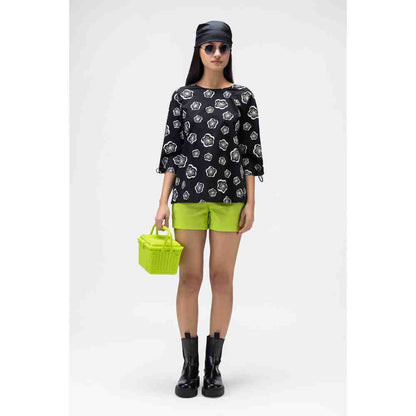 Genes Lecoanet Hemant Printed Top With Inverted Box Pleats