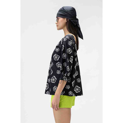 Genes Lecoanet Hemant Printed Top With Inverted Box Pleats