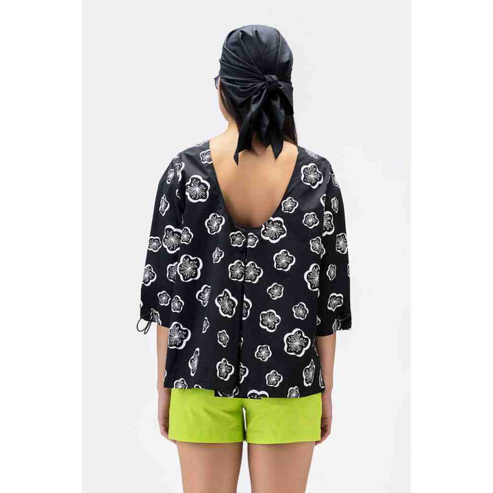 Genes Lecoanet Hemant Printed Top With Inverted Box Pleats
