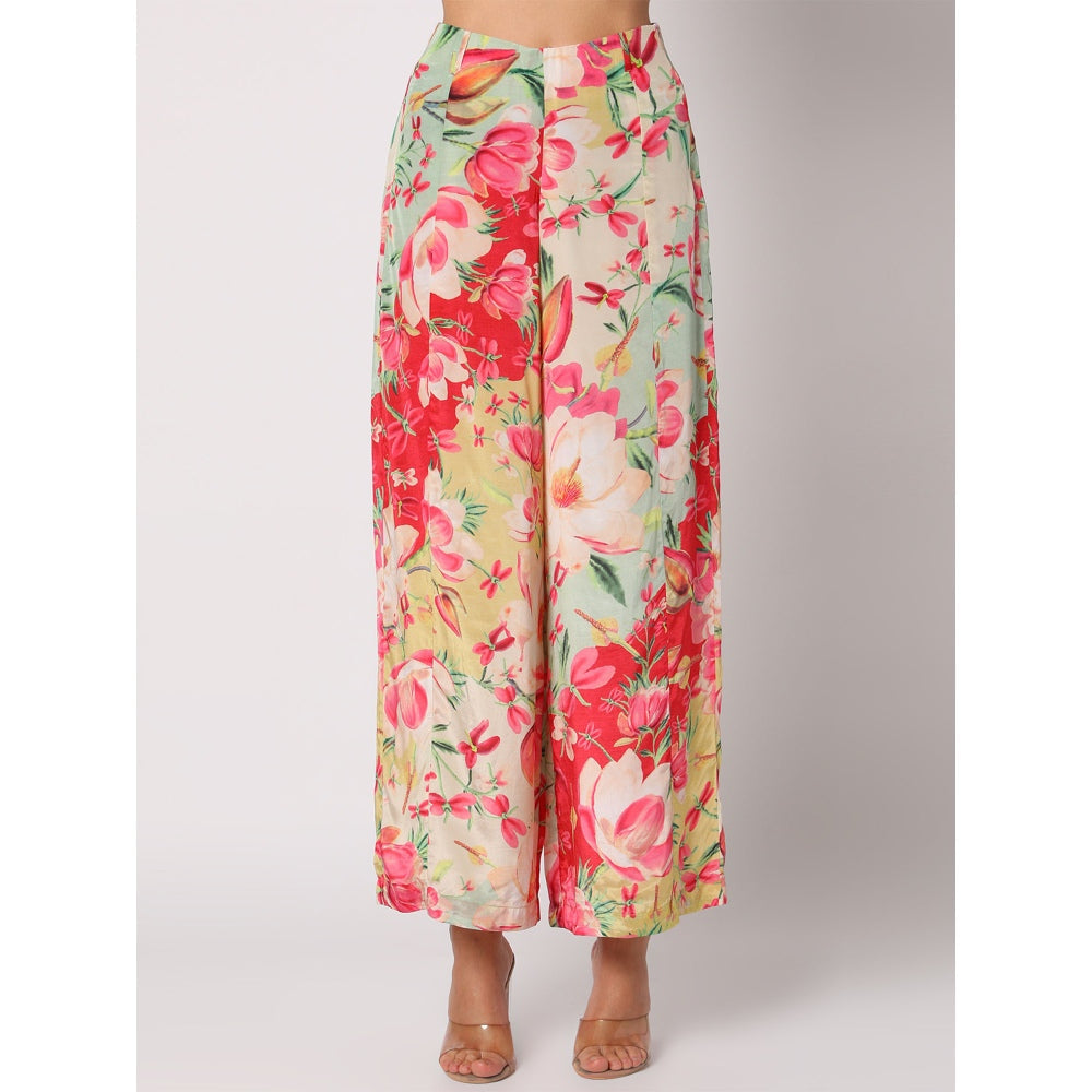 Gopi Vaid Khushi Top With Printed Pant (Set of 2)