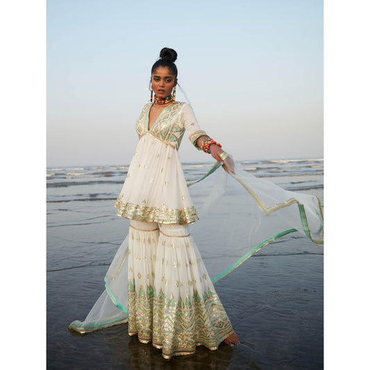 Gopi Vaid Ivory Zohra Sharara (Set of 3)