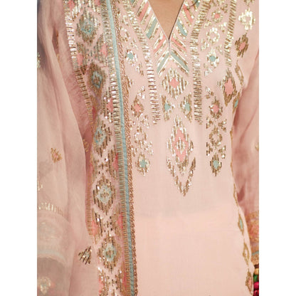 Gopi Vaid Pink Sara Short Sharara (Set of 3)