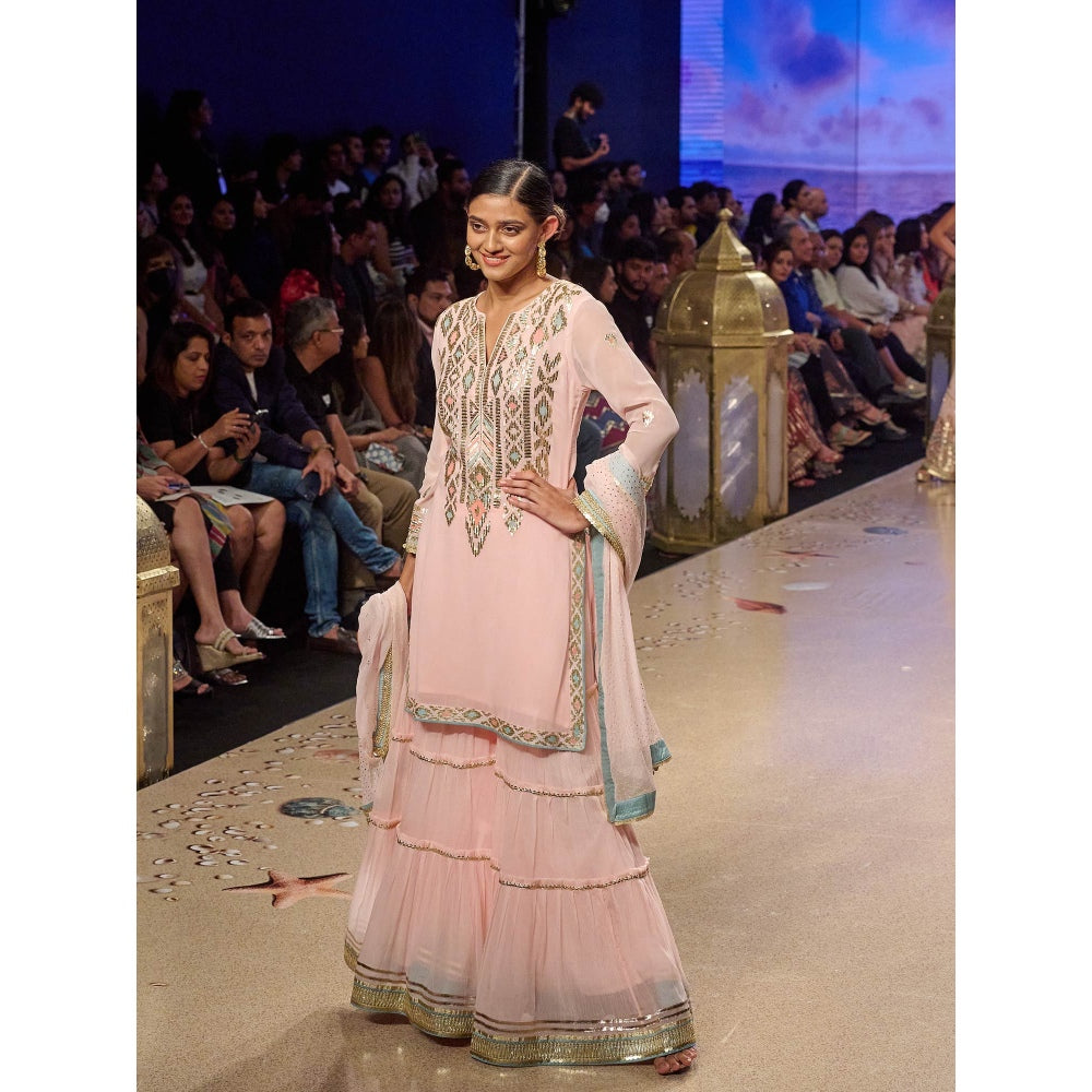 Gopi Vaid Pink Rabia Sharara (Set of 3)