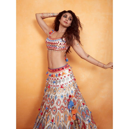 Gopi Vaid Multi Kasbaah Lehenga (Set of 3)