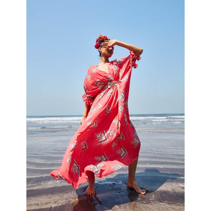 Gopi Vaid Katie Coral loose Kaftan