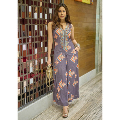 Gopi Vaid Zoe Geometric Print Jumpsuit