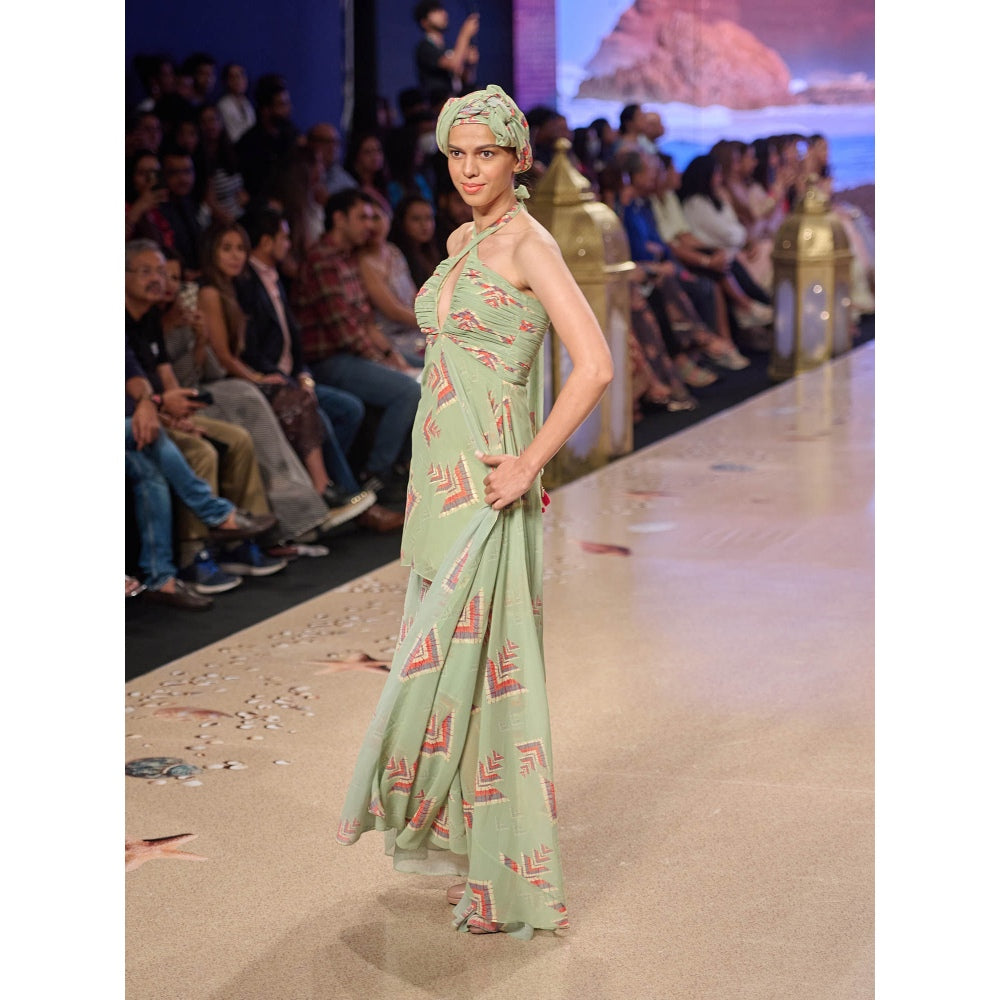 Gopi Vaid Fedora High-Low Dress