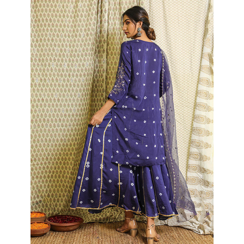 Gulabo Jaipur Purple Embroidered Kurta And Pant With Dupatta (Set of 3)