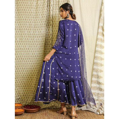 Gulabo Jaipur Purple Embroidered Kurta And Pant With Dupatta (Set of 3)
