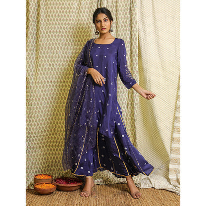 Gulabo Jaipur Purple Embroidered Kurta And Pant With Dupatta (Set of 3)