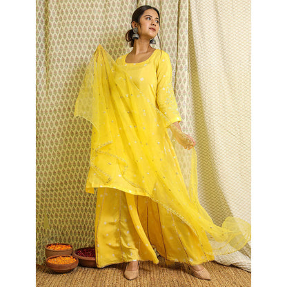 Gulabo Jaipur Yellow Embroidered Kurta And Pant With Dupatta (Set of 3)