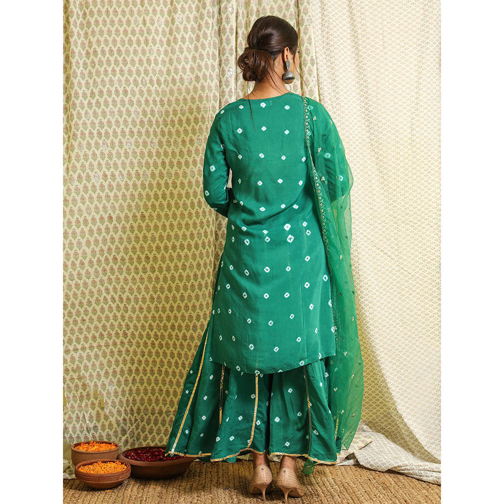 Gulabo Jaipur Green Embroidered Kurta And Pant With Dupatta (Set of 3)