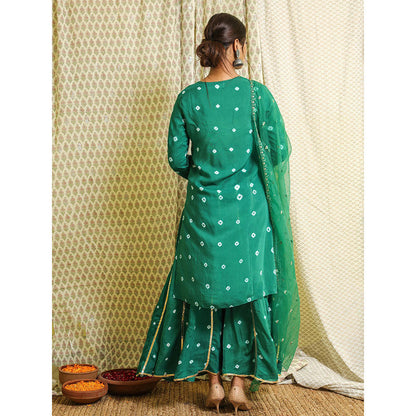 Gulabo Jaipur Green Embroidered Kurta And Pant With Dupatta (Set of 3)