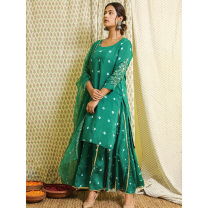Gulabo Jaipur Green Embroidered Kurta And Pant With Dupatta (Set of 3)