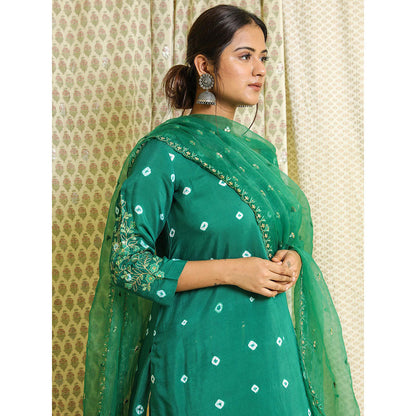 Gulabo Jaipur Green Embroidered Kurta And Pant With Dupatta (Set of 3)