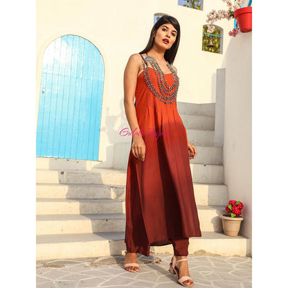 Gulabo Jaipur Red Kurta And Pant (Set of 2)