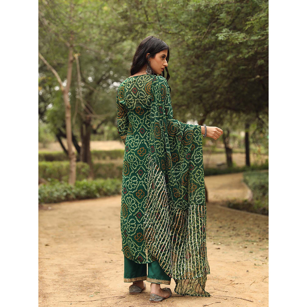 Gulabo Jaipur Sama Green Straight Kurta And Pant With Dupatta (Set of 3)