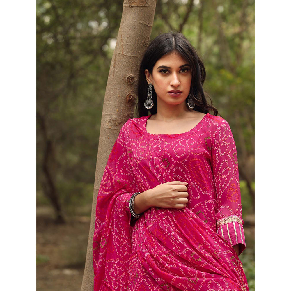 Gulabo Jaipur Sama Pink Straight Kurta And Pant With Dupatta (Set of 3)