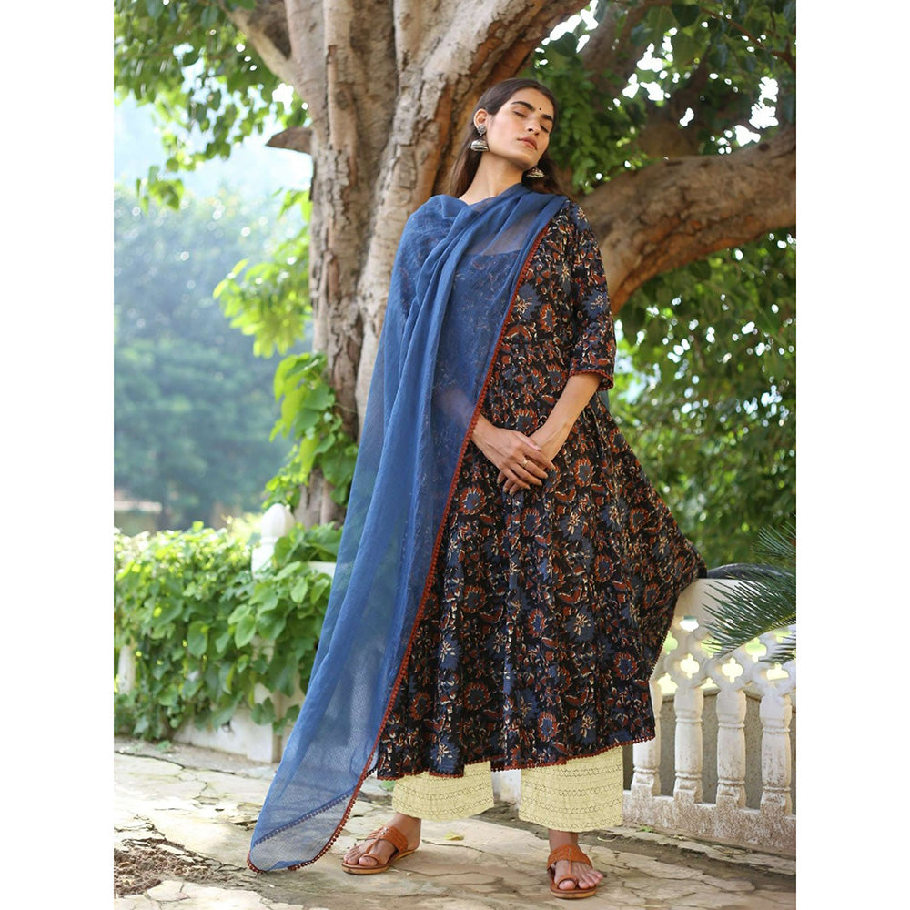 Gulabo Jaipur Myra Anarkali Kurta And Pant With Dupatta (Set of 3)