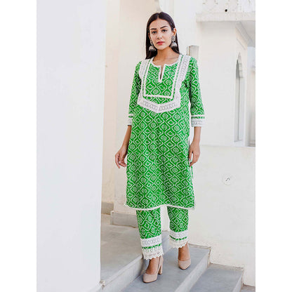 Gulabo Jaipur Baruni Green Straight Kurta And Pant (Set of 2)