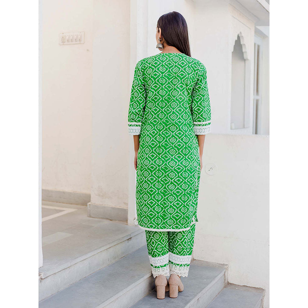 Gulabo Jaipur Baruni Green Straight Kurta And Pant (Set of 2)