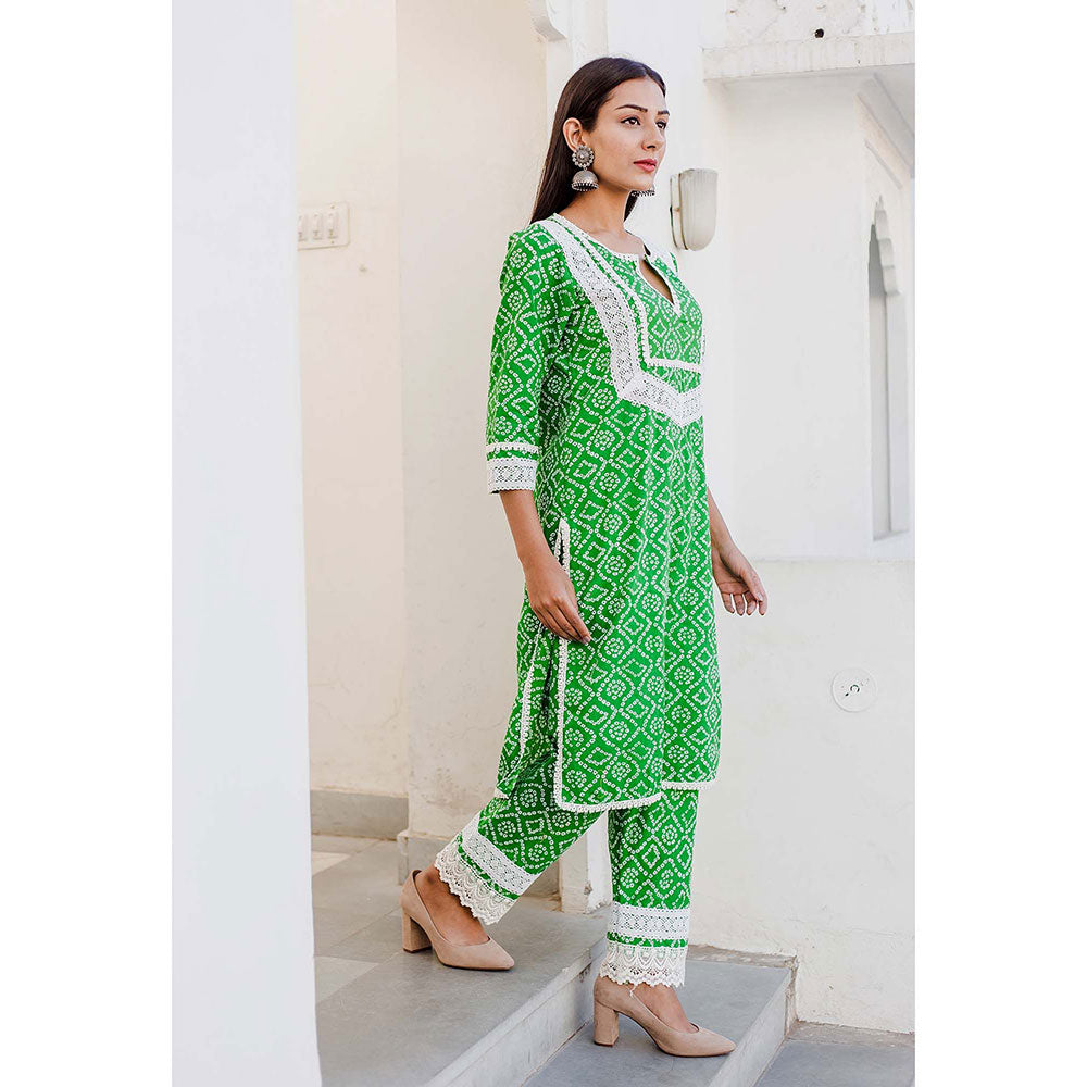 Gulabo Jaipur Baruni Green Straight Kurta And Pant (Set of 2)