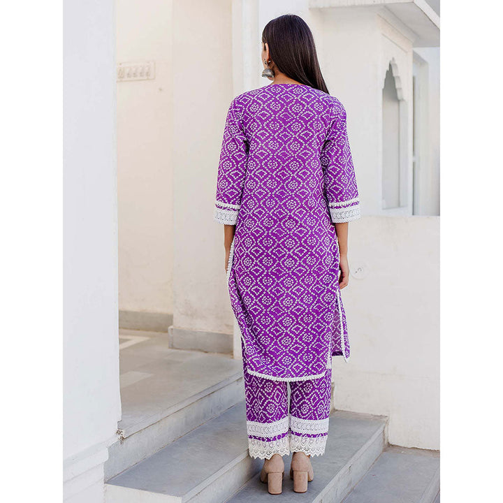 Gulabo Jaipur Baruni Purple Straight Kurta And Pant (Set of 2)