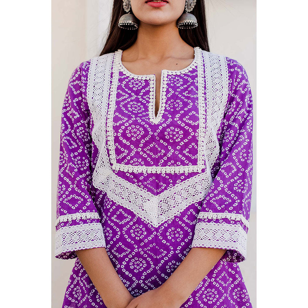 Gulabo Jaipur Baruni Purple Straight Kurta And Pant (Set of 2)
